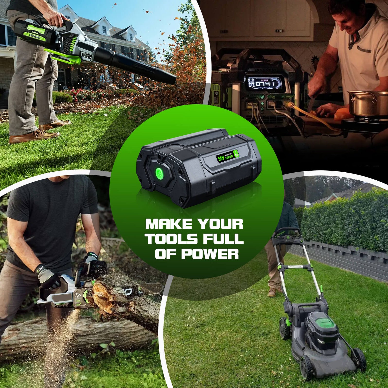 For EGO Battery 56V 5.0Ah Compatible with All Power 56V EGO Power+ T