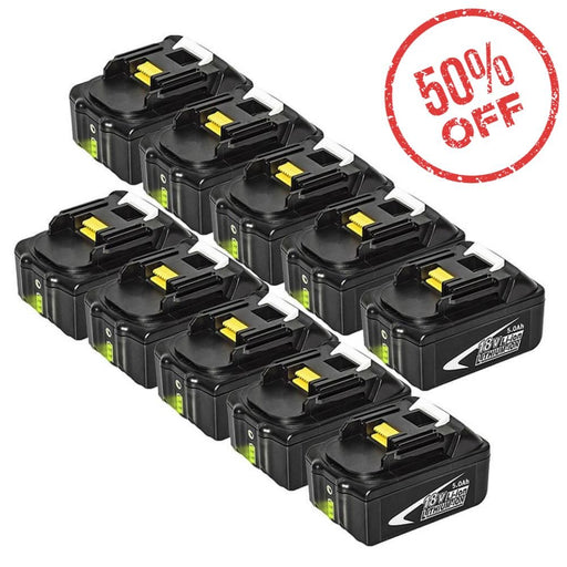 For Makita 18V Battery Replacement | BL1850B 5.0Ah Li-ion Batteries 10 Pack