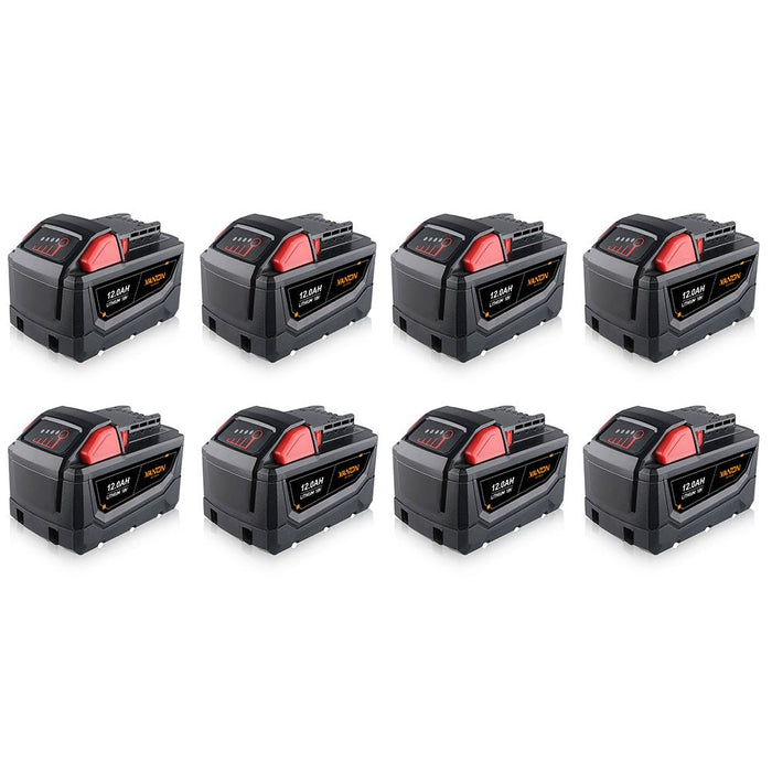 For Milwaukee 18V Battery 12Ah Replacemnt | M18 Batteries 8Pack