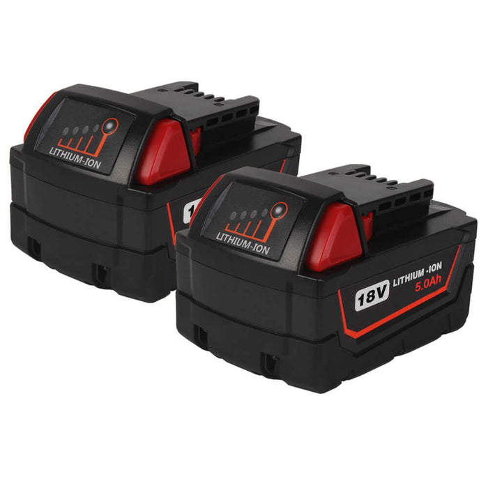 For Milwaukee 18V Battery 5Ah | M18 Batteries 2 Pack