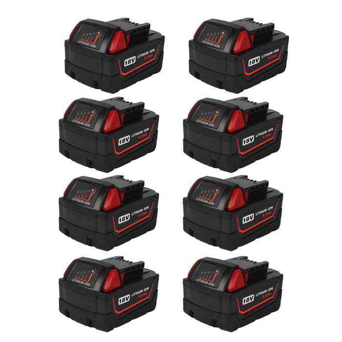 For Milwaukee 18V Battery 5Ah | M18 Batteries 8 Pack