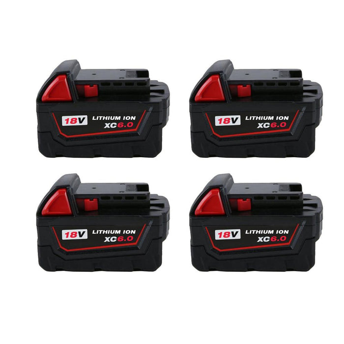 For Milwaukee 18V Battery 6.0Ah Replacement | M18 Battery 4 Pack