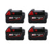For Milwaukee 18V Battery 6.0Ah Replacement | M18 Battery 4 Pack