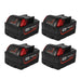 For Milwaukee 18V Battery 9Ah Replacement | M18 Batteries 4 Pack