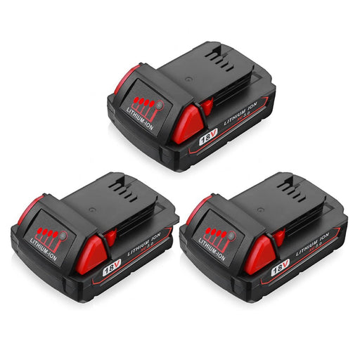 For Milwaukee 18V M18 3.0Ah Battery Replacement | Li-Ion Battery 3 Pack
