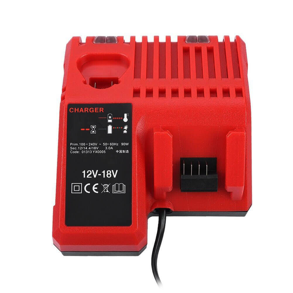 M12 & M18 Rapid Replacement Charger for Milwaukee 12V&18V XC Lithium ION Charger for Milwaukee XC 48-59-1812 48-11-2420 48-11-2402 48-11-2440 48-11-1850 48-11-2401 48-11-1890