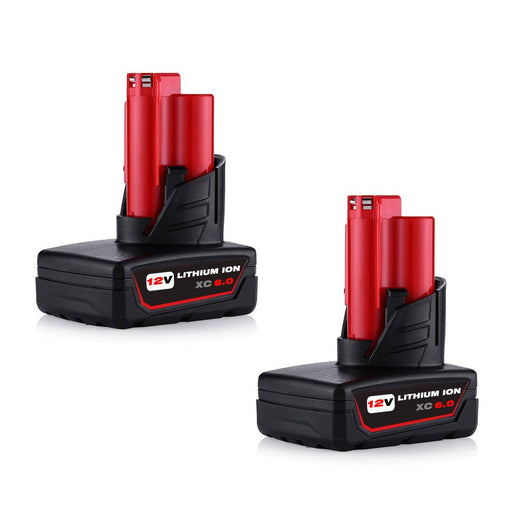 For Milwaukee M12 Battery Replacement 6Ah | For Milwaukee 12V Battery 2 Pack