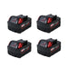 For Milwaukee M18 Battery 18V 4Ah Replacement | 48-11-1840 Li-Ion Battery 4 Pack& Free charger& Holders