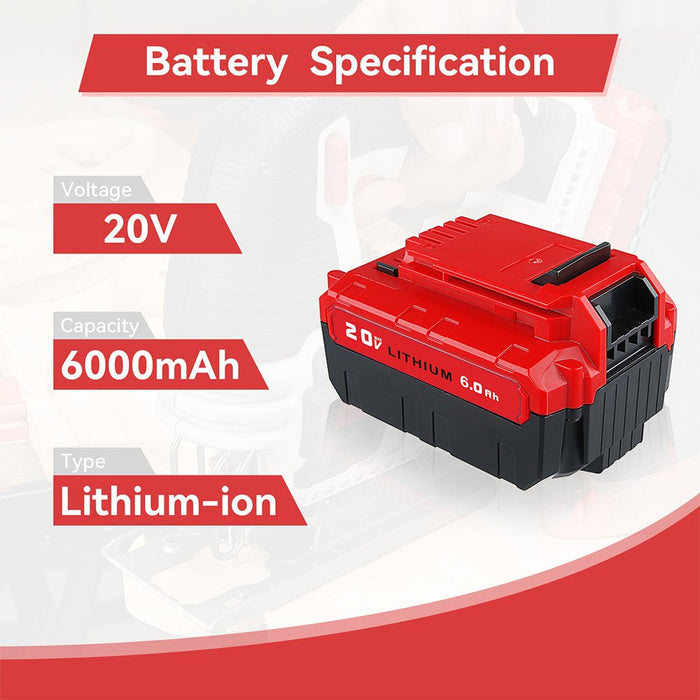 For Porter Cable 20V Battery Replacement | PCC685L 6.0Ah MAX Li-ion Battery
