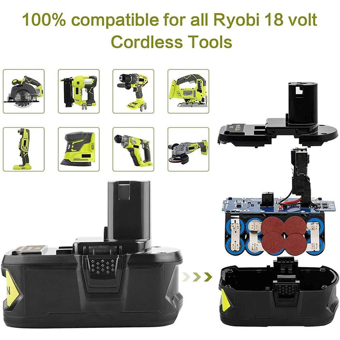 For Ryobi 18V 7.0Ah Battery Replacement 4 PACK With Charger For Ryobi 12V-18V P117 P104 Ni-Cd & Li-ion