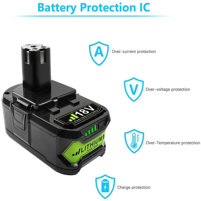 For Ryobi 18V Battery 8.0Ah Replacement | P107 P108 Li-ion Battery