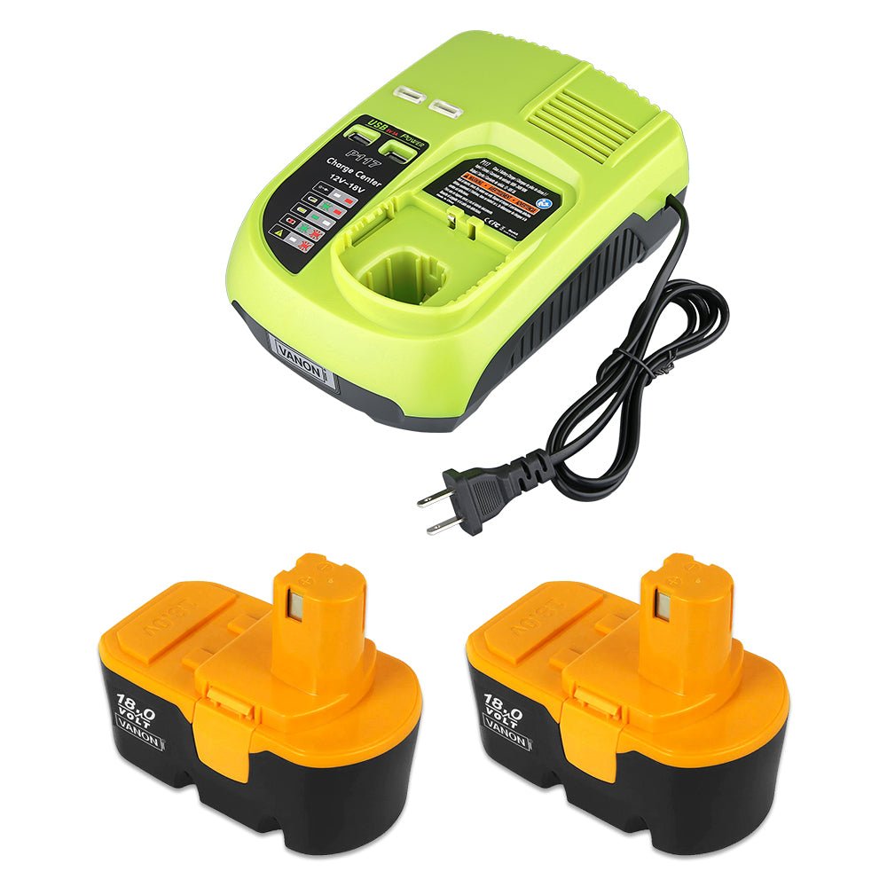 Lithium Battery Ryobi Charger Ryobi Battery ONE+ Plus 2PACK