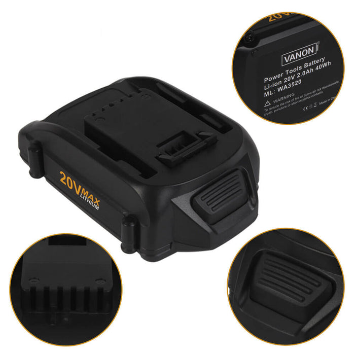 For Worx 20V Battery Replacement 3Ah | WA3520 Battery