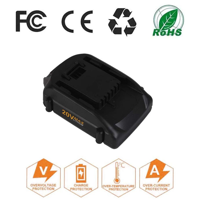 For Worx 20V Battery Replacement 3Ah