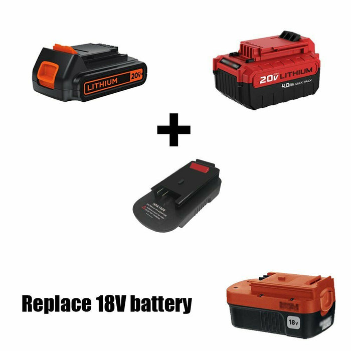 for Black Decker/Porter Cable/Stanley 18/20V Li-ion Battery Convert to for  Parkside 20V