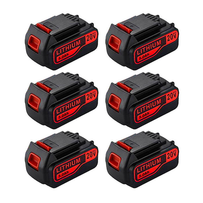 For Black and Decker 20V Battery 5Ah  LBXR2040 Lithium Battery 6 Pack —  Vanon-Batteries-Store