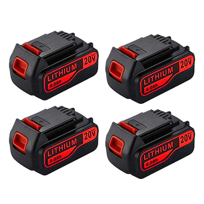 For Black and Decker 20V Battery 6Ah | LBXR20 Batteries 4 Pack