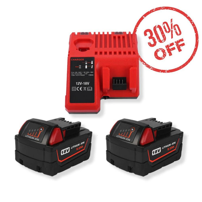 Milwaukee 18V XC Lithium Battery Packs With Rapid Charger