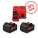 Milwaukee 18V XC Lithium Battery 9.0Ah 2 Packs With Rapid Charger For Milwaukee M18 & M12 Battery