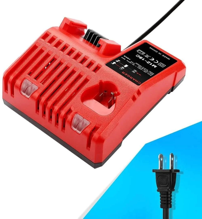 Milwaukee 18V XC Lithium Battery 9.0Ah 4 Packs With Rapid Charger For Milwaukee M18 & M12 Battery