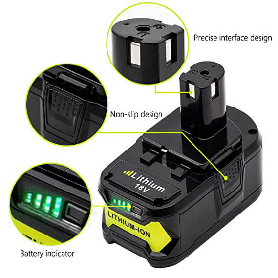 For Ryobi 18V P108 4.0Ah ONE PLUS Battery Replacement