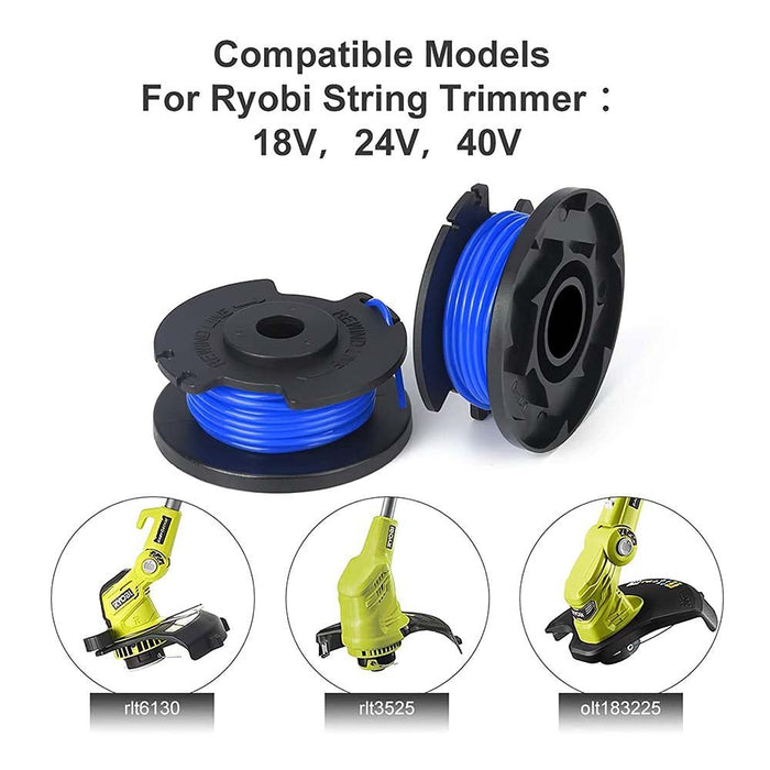 String Trimmer Spool Line Compatible with Ryobi | 18V 24v 40V Trimmer Line 6 Pack